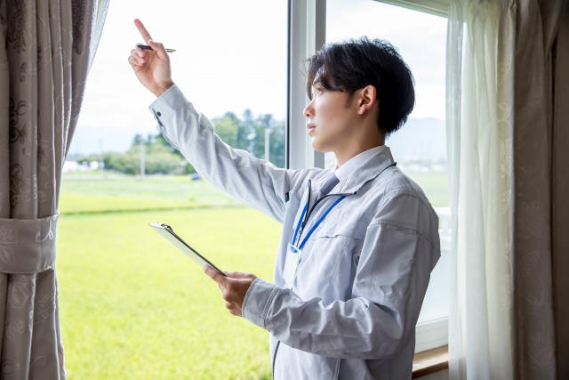 建物チェック風景