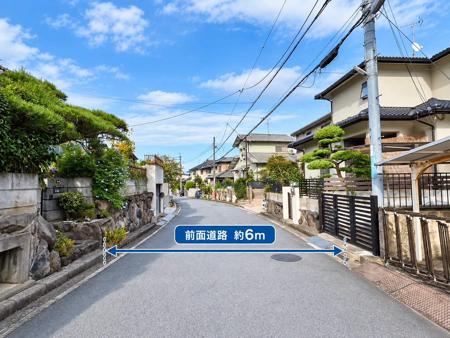 上牧町友が丘 売土地 前面道路約6m